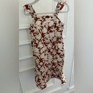 Floral Brown and White Girls Dress